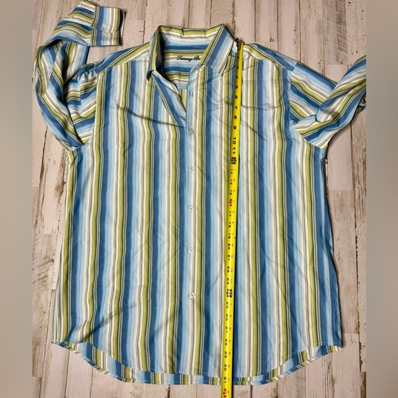 Tommy Bahama Shirt Men's Large Blue/green Button Up 100% Silk Long Sleeve L - Picture 6 of 13